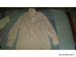 Camicia uomo rosa con righine bianche