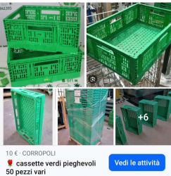cassette verdi pieghevoli
