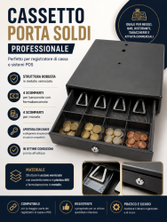 Cassetto porta soldi cassa banconote monete
