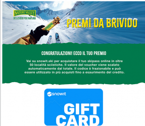 Gift card per impianti risalita SNOW valore € 100,cedo a 80€