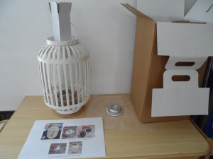 Lampada Design a Led, Ecologica in legno,metallo-vetro-Nuova