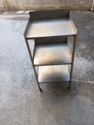 TAVOLINETTO multiuso in acciaio inox 18/10 50x50x100 H cm